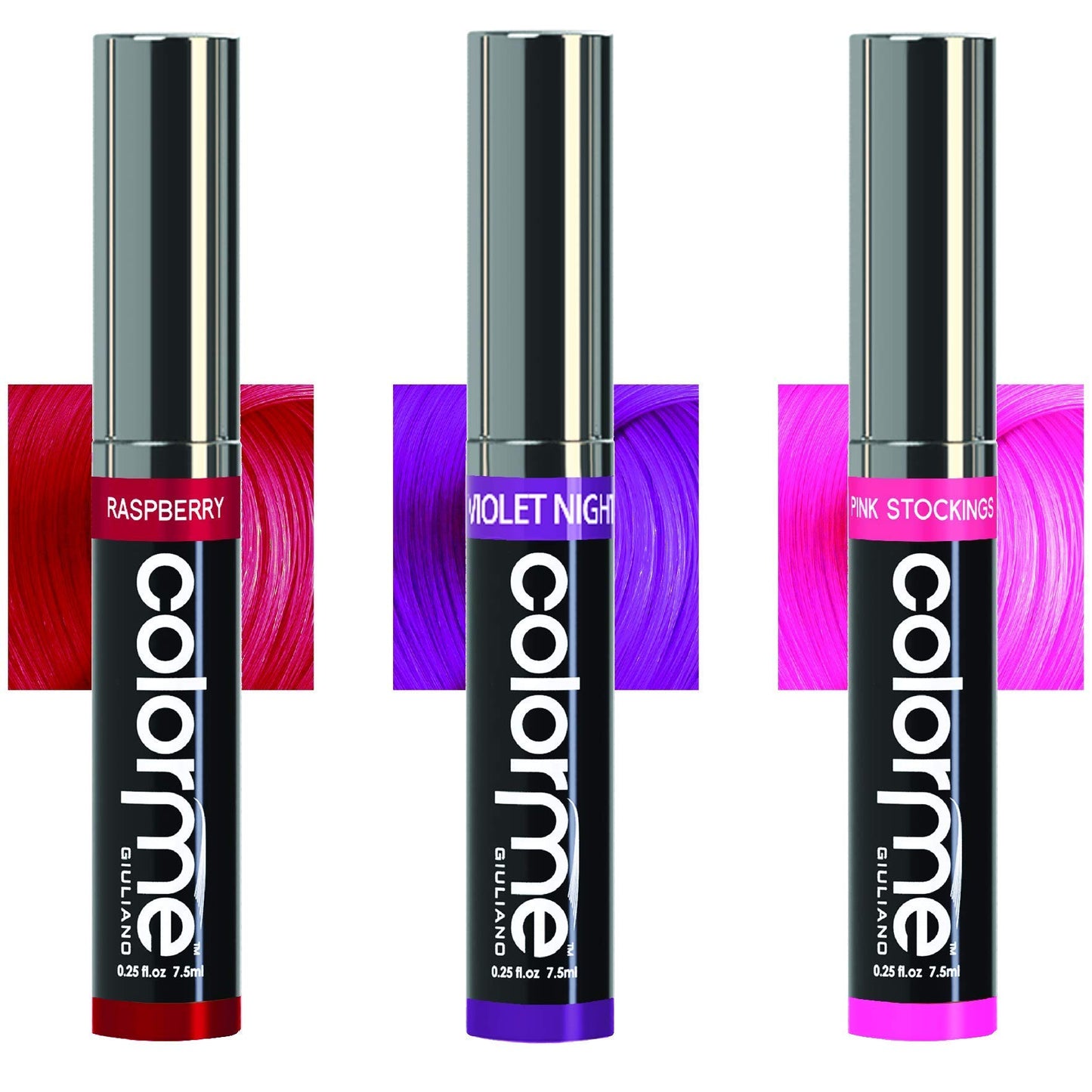 Colorme Temporary Hair Color For Kids Hair Chalk alternative 3PK (Raspberry, Pink Stockings, Violet Night) Beauty & Personal Care Color Me