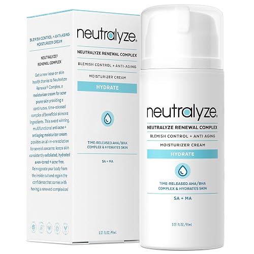 Neutralyze Acne Moisturizer for Face - Time-Release 2% Salicylic + 1% Mandelic Acid - Daily Lotion for Acne-Prone, Hormonal & Sensitive Skin Beauty & Personal Care Neutralyze