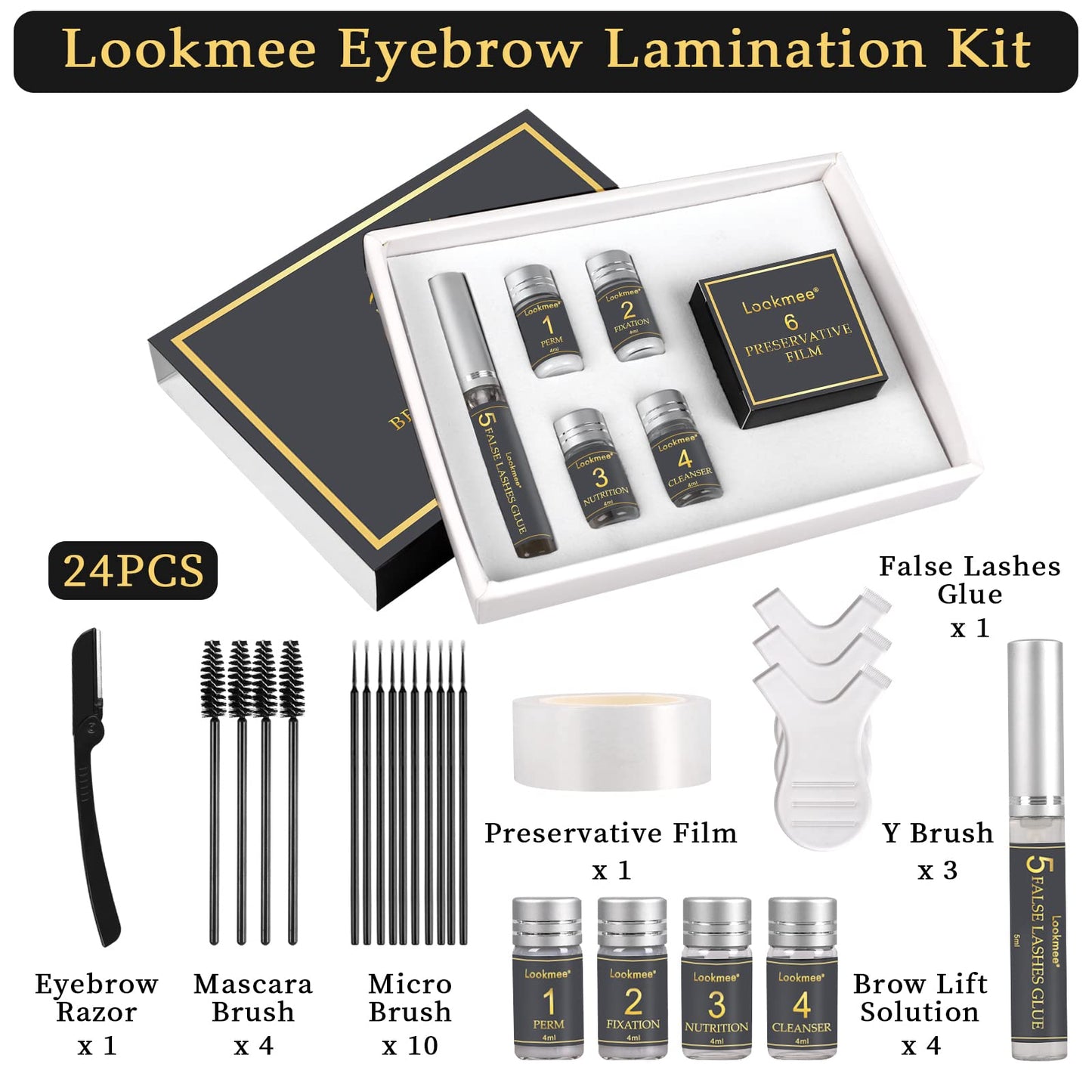 Lookmee Eyebrow Lamination Kits, Professional Instant Eyebrow Lift Kit, At Home DIY Long Lasting Eyebrow Perming Kit for Fuller and Messy Eyebrows Beauty & Personal Care Lookmee