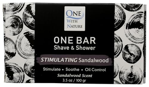One Bar Shave & Shower Stimulating Sandalwood One With Nature 3.5 oz Bar Soap Beauty & Personal Care One With Nature