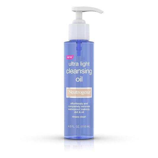 Neutrogena Ultra Light Facial Cleansing Oil & Makeup Remover, Non-Comedogenic Face Oil Cleanser to Remove Dirt, Oil, Makeup & Waterproof Mascara, 4 Beauty & Personal Care Neutrogena