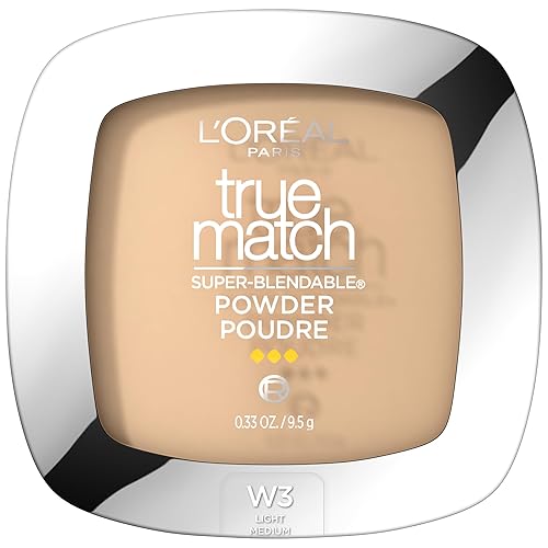 L'Oreal Paris True Match Super Blendable Oil Free Powder Foundation, W3 Light Medium, 0.33 oz, Packaging May Vary Beauty & Personal Care L'Oreal Paris
