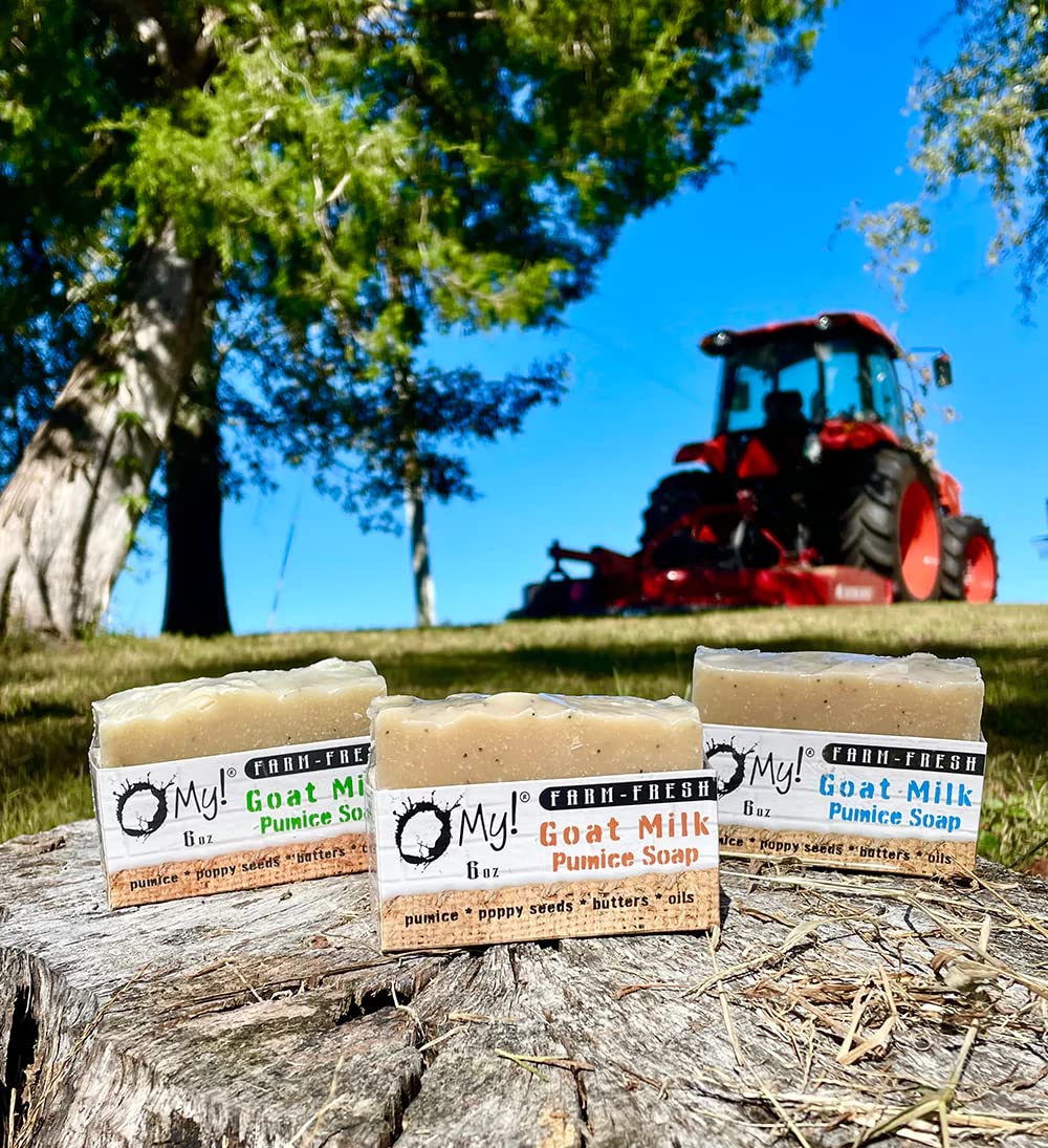 O My! Goat Milk Pumice Soap 6oz | Made with Farm-Fresh Goat Milk | Free of Parabens & More | Handcrafted USA Beauty & Personal Care O My!