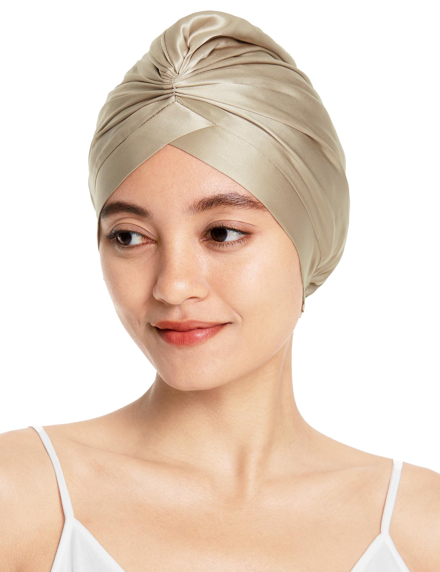 LilySilk Silk Bonnet for Sleeping Womens 100% Mulberry Silk Sleep Cap Hair Wrap for Curly Long Hair Taupe Beauty and Personal Care LilySilk