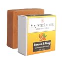Turmeric & Honey Luxury Handmade Bar Soap for Face & Body. Gentle Cleansing, Soothing, Moisturizing & Nourishing - Shea Butter & Natural Oils. Cold Beauty & Personal Care Majestic Lather
