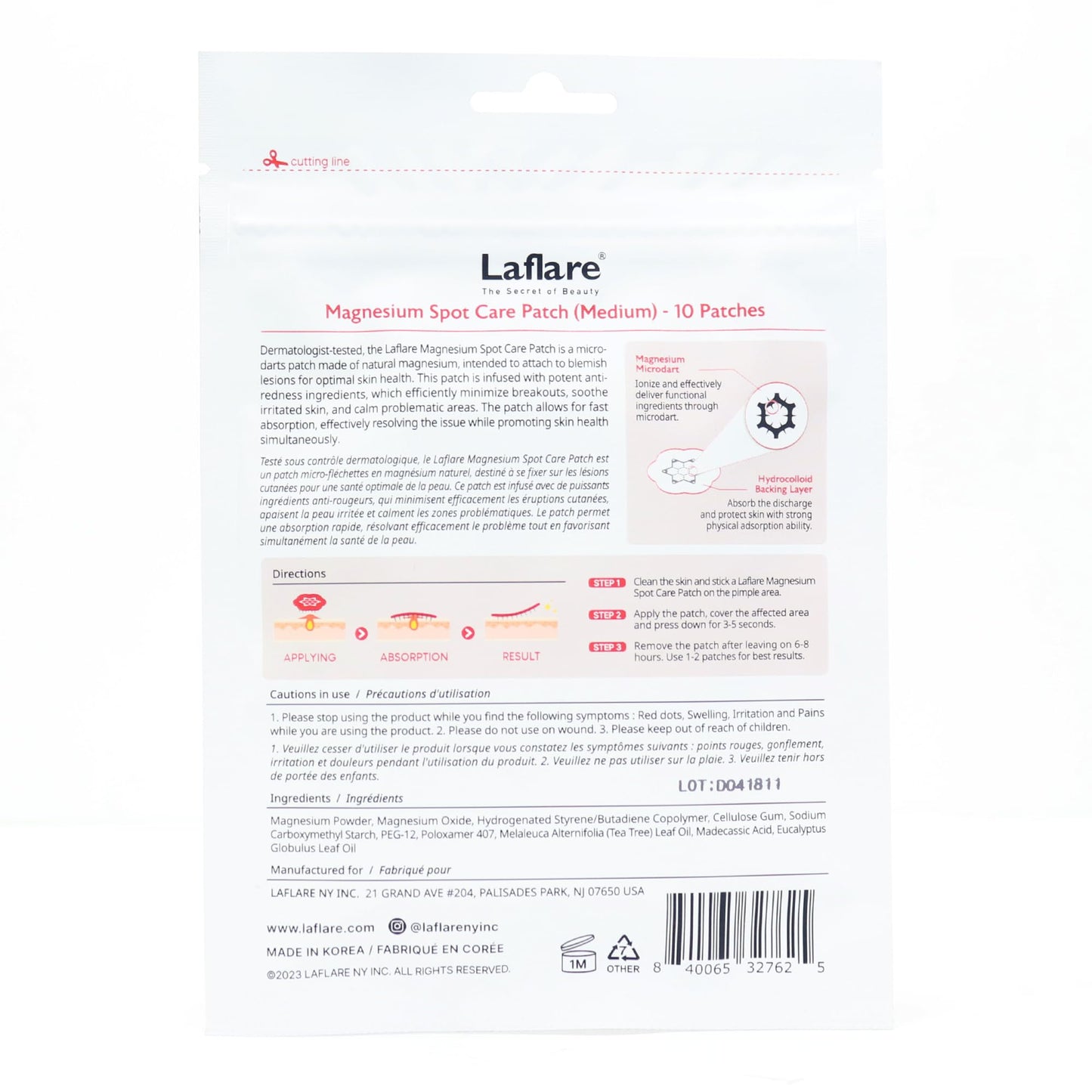 Laflare FreeGo Magnesium Pimple Patches for Face. Blemish.Zit & Dark Spots from Post-Blemish, Pimple .Zit. Self Dissolving,Hydrocolloid, Tee Tree oil Beauty & Personal Care Laflare