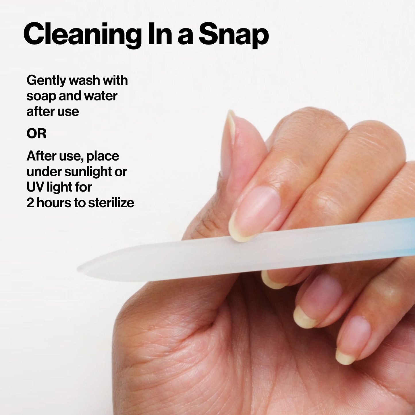 Revlon Glass Nail File, Manicure Tool for Shaping Natural Fingernails, Self-Cleaning with Bacteria Shield Technology, 1 Count Beauty & Personal Care REVLON
