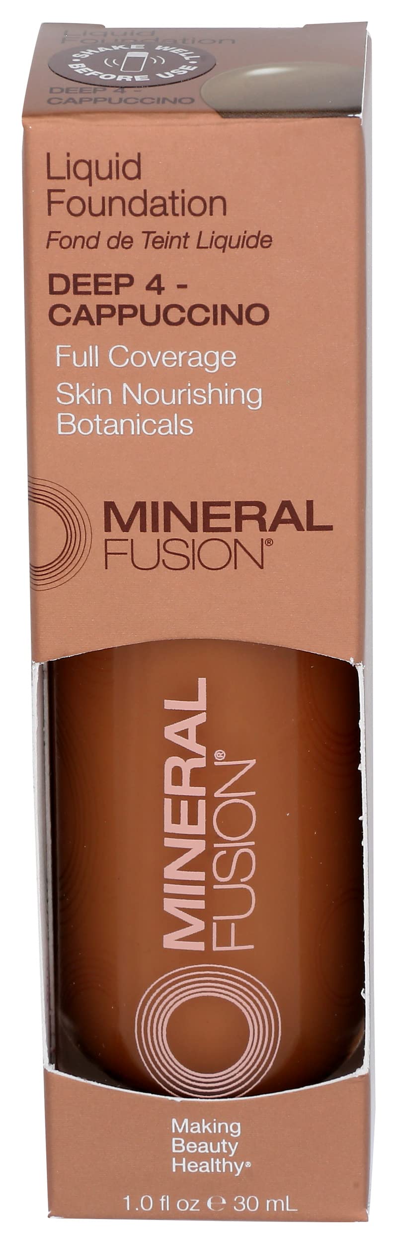 Mineral Fusion Full Coverage Foundation, Liquid Foundation - Deep 4- Deep Complexion w/Golden Undertones, Lightweight Matte Finish, Up to 12 Hr Beauty & Personal Care Mineral Fusion