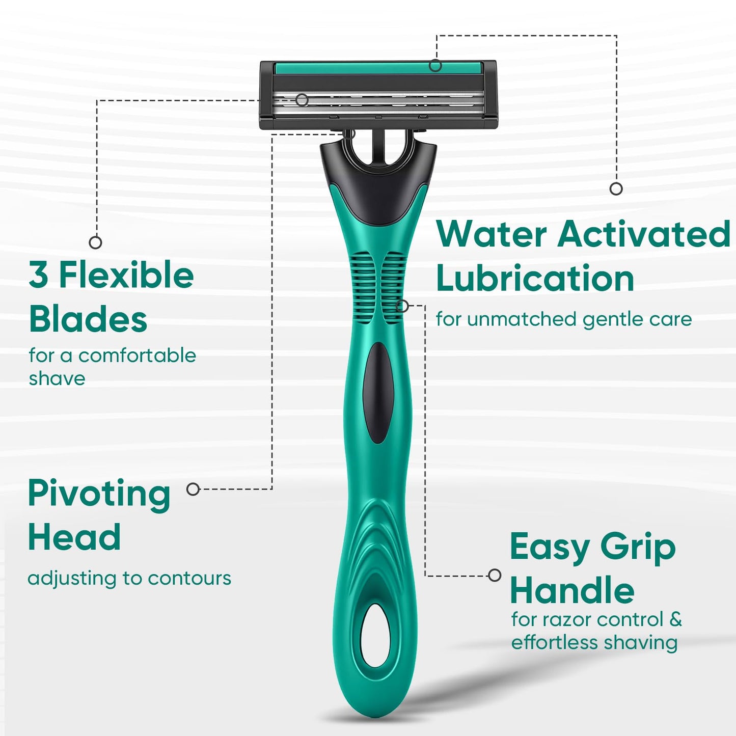 Comfycheer 50 count Disposable Razors Blades for Men，3-Blade Razors，Bulk Stainless Steel Shavers with Lubricating Strip for Shaving Sensitive Skin Beauty and Personal Care Comfycheer