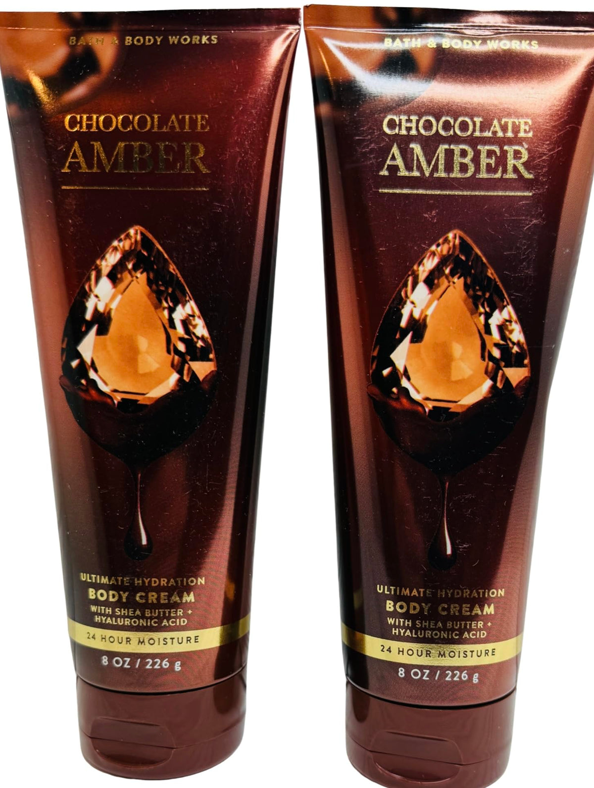 Bath & Body Works Chocolate Amber Body Cream 8 Ounces Pack of 2