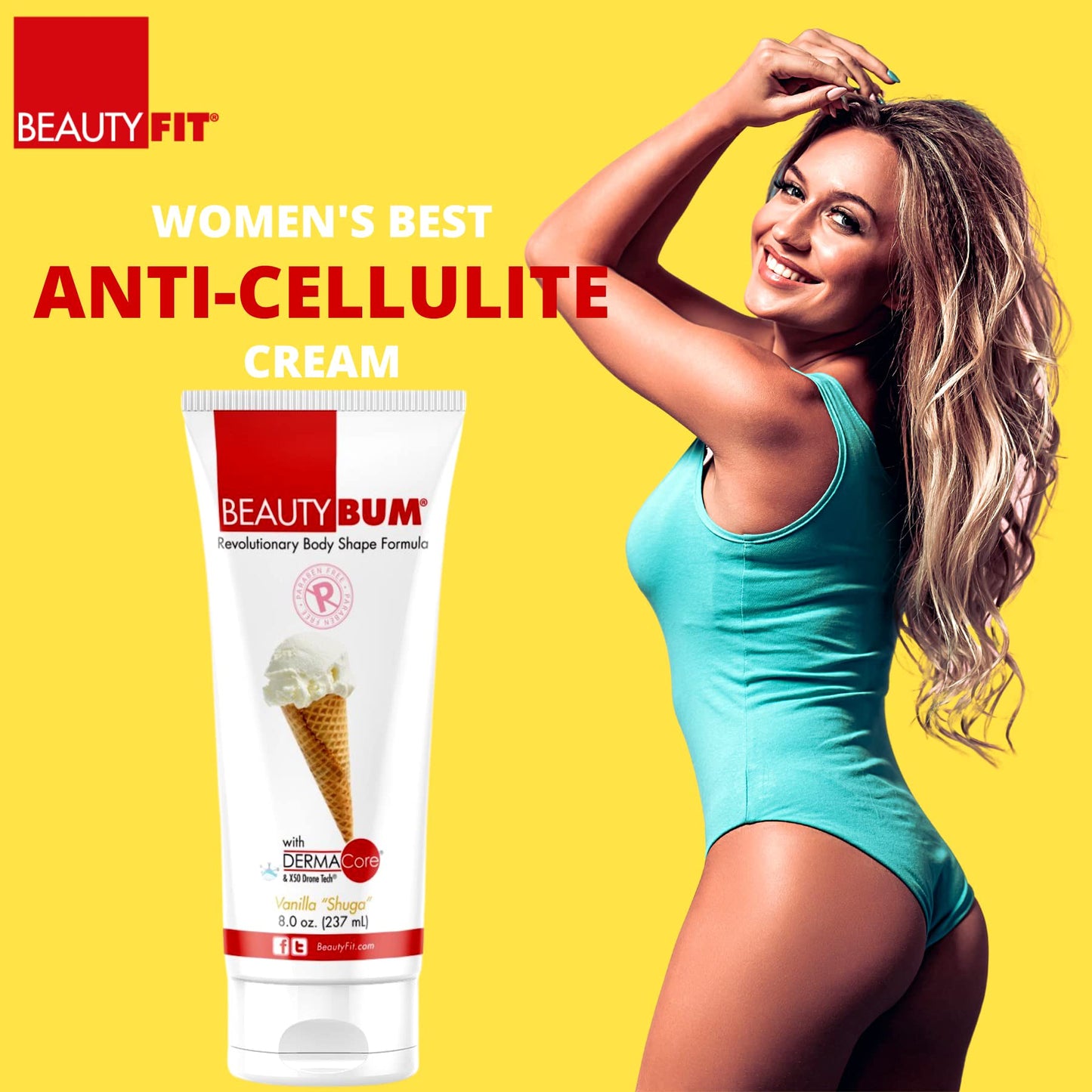 BeautyFit BeautyBum Pump Redefining Muscle Toning Lotion - Tightens Skin and Improves Appearance - Enhances Natural Elasticity and Firmness - Sculpt Beauty & Personal Care BeautyFit