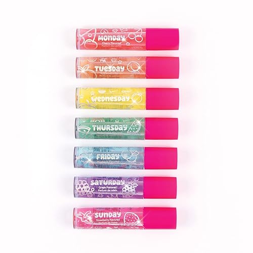 Make It Real 3C4G Days of the Week Lip Gloss Set - 7 Pack Kids Lip Gloss Kit - Clear Flavored Roll On Lip Gloss for Girls & Teens Beauty & Personal Care Make It Real