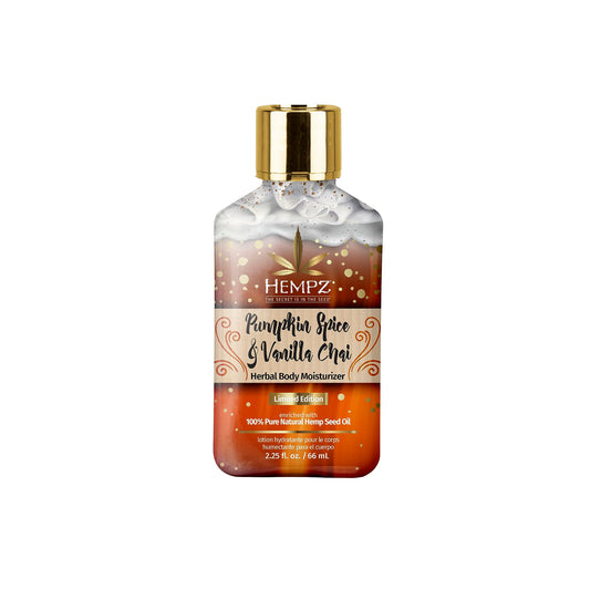 Limited Edition Pumpkin Spice & Vanilla Chai Herbal Moisturizing Body Lotion (2.25 Oz) - Fall Scented Body Lotion for Women or Men with Dry or Beauty & Personal Care Hempz