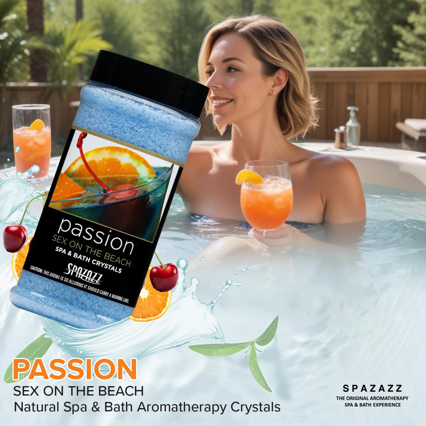 Spazazz Aromatherapy Spa & Hot Tub Bath Salt Crystals - 17 oz Set The Mood Sex On The Beach - Passion - Magnesium Sulfate Mineral & Epsom Salt Beauty and Personal Care Spazazz