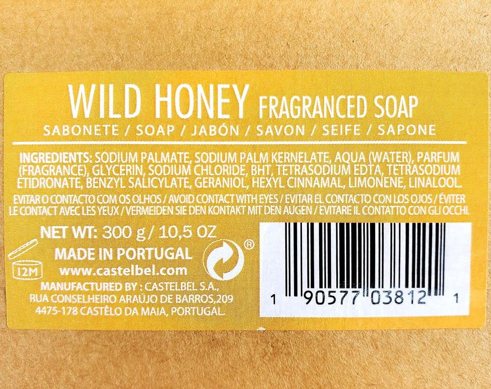 Castelbel Porto Wild Honey Fragranced Soap Bar, 10.5 Ounces Beauty & Personal Care Castelbel
