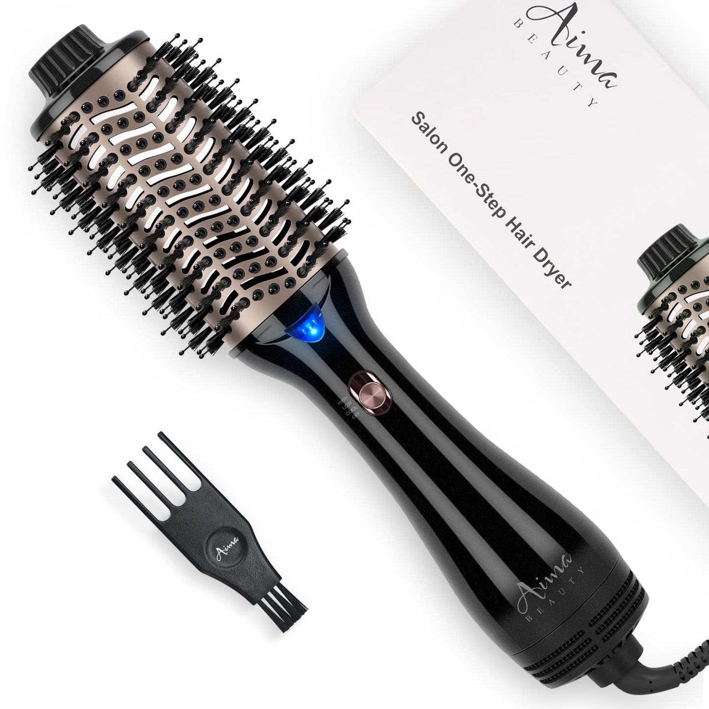 One Step Hair Dryer & Volumizing Hot Air Brush, Blow Dryer, Ceramic Straightener, Curler & Hot Comb 4 in 1 Salon Ionic Brush, Hair Styling Tools Beauty & Personal Care Aima Beauty