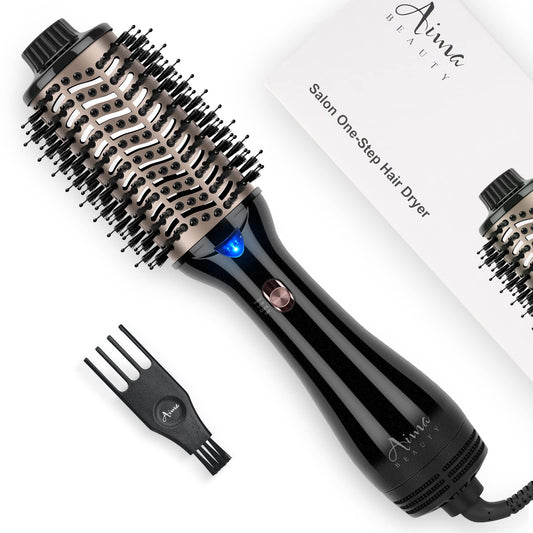 One Step Hair Dryer & Volumizing Hot Air Brush, Blow Dryer, Ceramic Straightener, Curler & Hot Comb 4 in 1 Salon Ionic Brush, Hair Styling Tools Beauty & Personal Care Aima Beauty