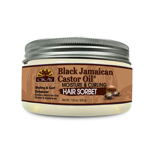 Okay Black Jamaican Castor Oil Moisture & Curling Hair Sorbet, White, 7.25 Oz Beauty & Personal Care OKAY