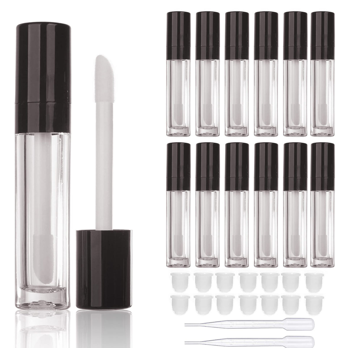 COSIDEA 14pcs empty 8ml big wand lip gloss tube concealer tube packing (Black) Beauty & Personal Care COSIDEA