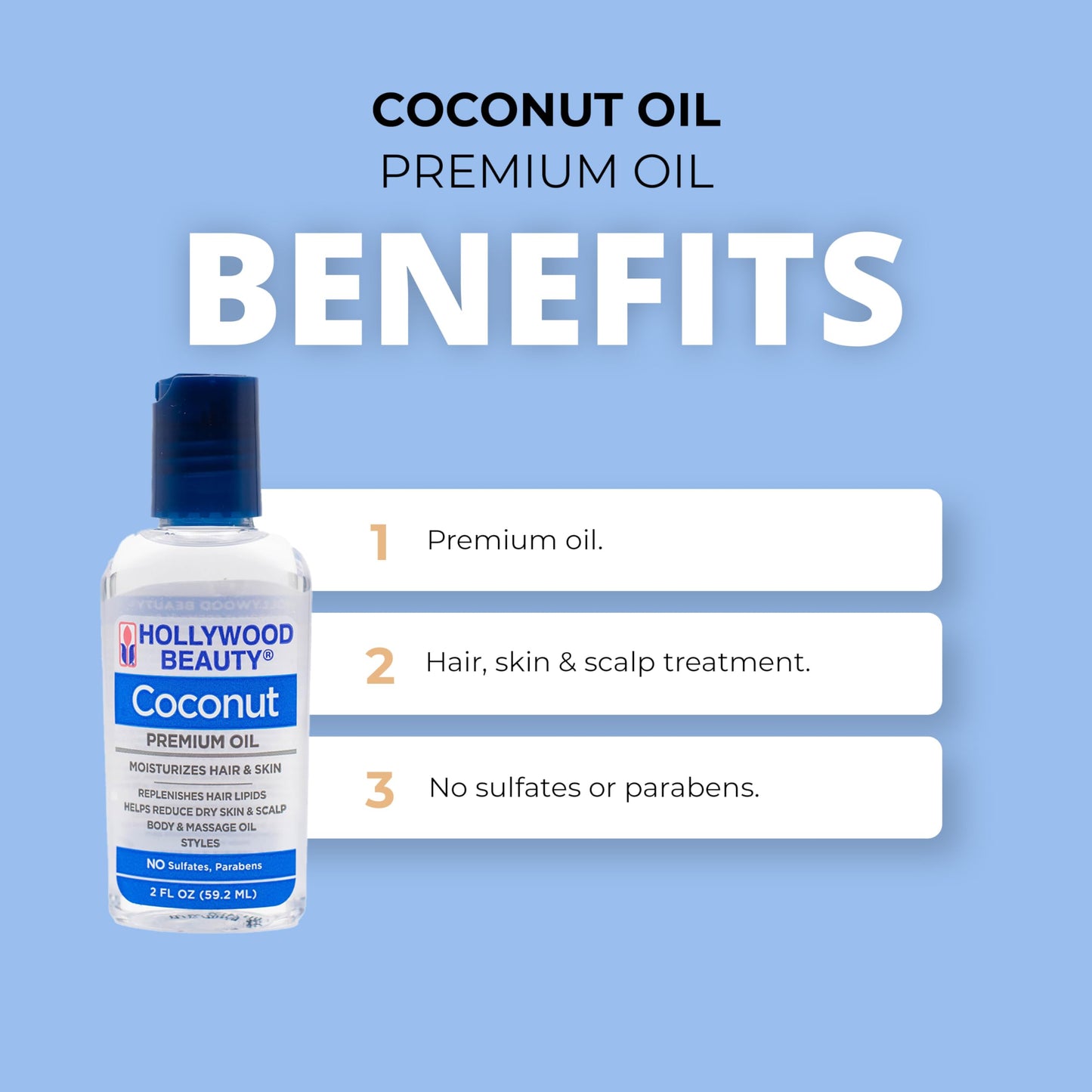 Hollywood Beauty Coconut Oil, 2 Ounce Beauty & Personal Care Hollywood Beauty