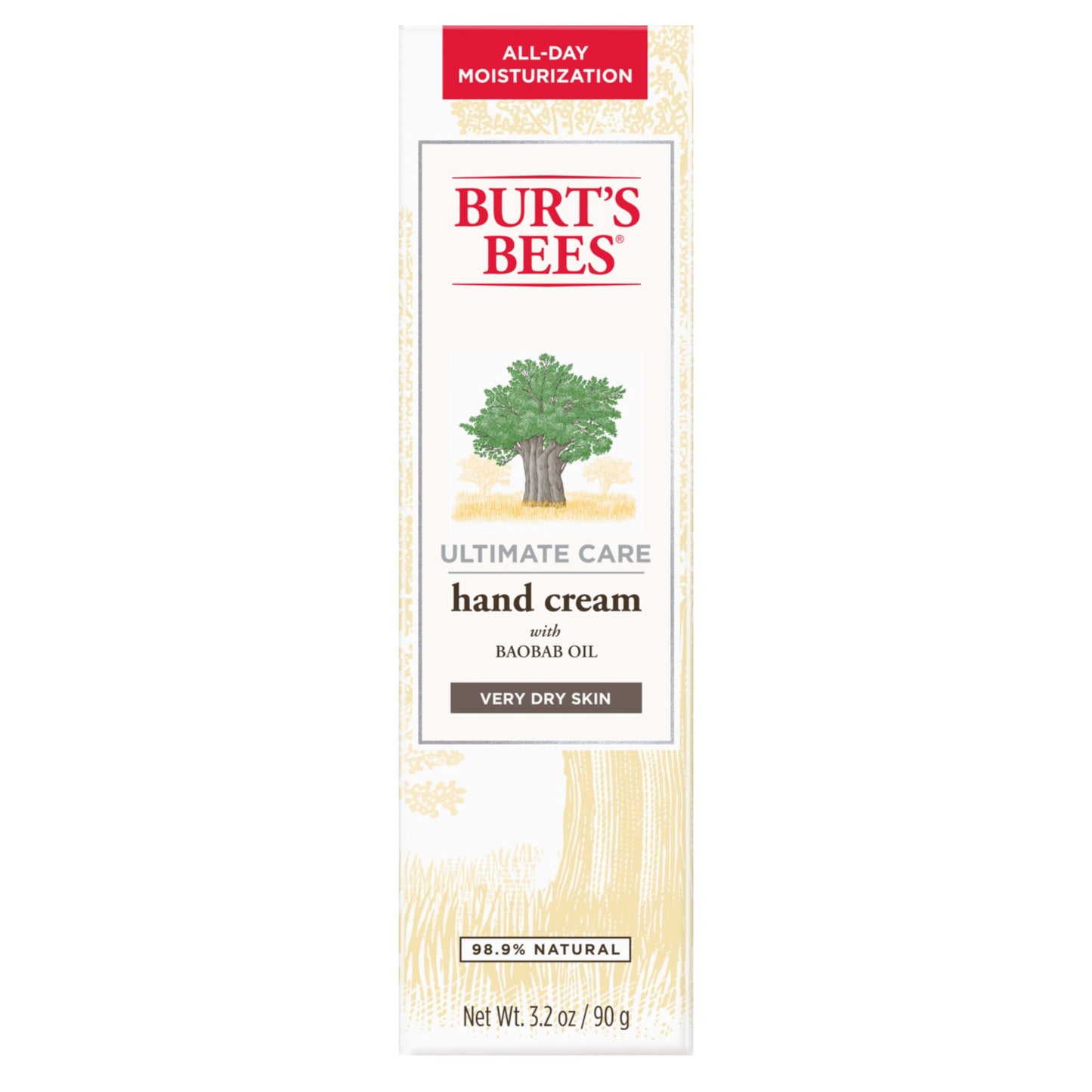 Burt's Bees Hand Cream for Dry Skin, Unscented Natural Lotion with Baobab Oil, Ultimate Care Moisturizer, 3.2 oz Beauty & Personal Care Burt's Bees