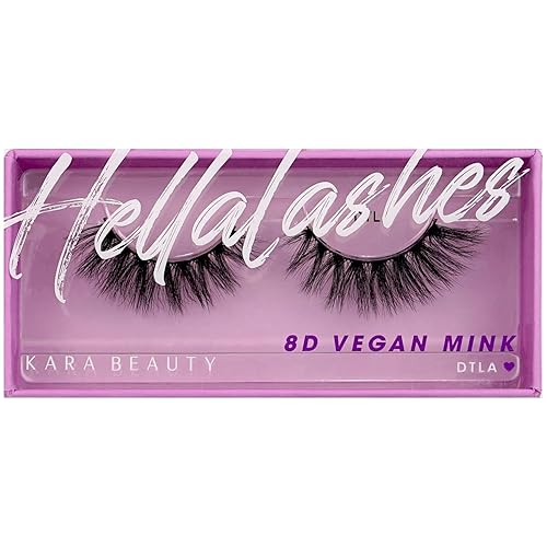 KARA BEAUTY Style L8 Hellalashes 8D Faux Mink Lashes Lightweight Synthetic Fiber in 8 Dimensional Layers DTLA - Super Playful, Dramatic Curl, 1 Pair Beauty & Personal Care Kara Beauty
