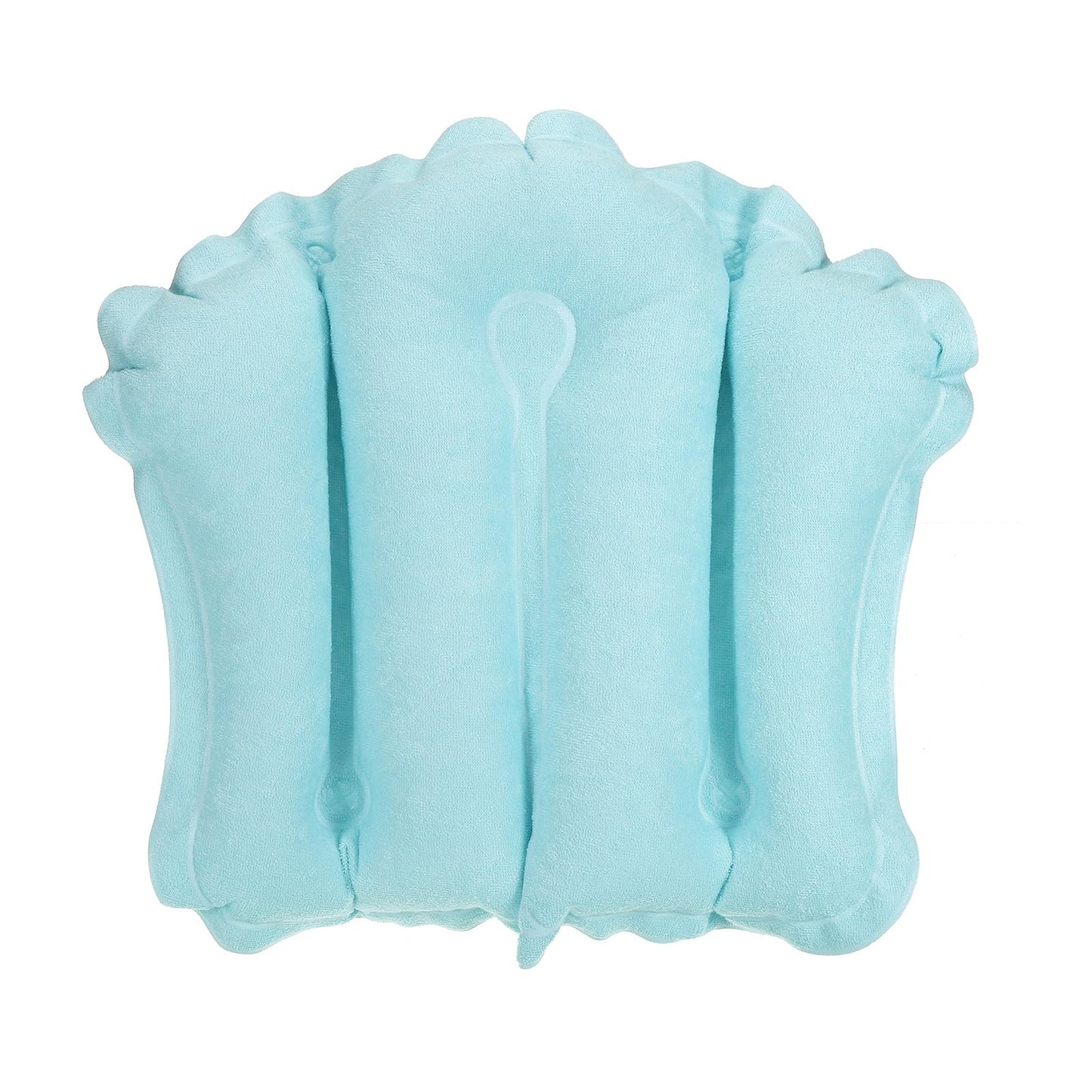 PATIKIL Inflatable Bath Pillow with Suction Cups, Terry Cloth Covered Shell Shape Bath Pillow Neck Support for Bathtub Hot Tub, Blue Beauty and Personal Care PATIKIL