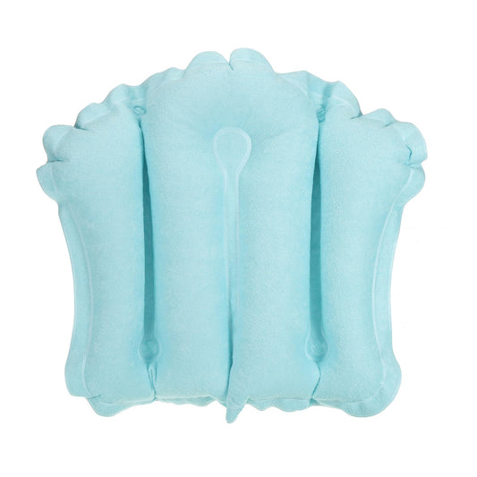 PATIKIL Inflatable Bath Pillow with Suction Cups, Terry Cloth Covered Shell Shape Bath Pillow Neck Support for Bathtub Hot Tub, Blue Beauty and Personal Care PATIKIL