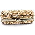 Bestbling Bling Rhinestone Crystal Lipstick Case Holder Organizer bag Cosmetic Storage for Women's Lipstick Jewelry Kit (Gold) Beauty & Personal Care Bestbling