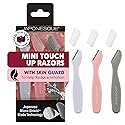 JAPONESQUE Mini Touch Up Razors - Travel Size Dermaplaning Tool Set - 3 Piece Mini Travel Razor Kit, One Blade Fixed Dermaplane Razor For Women Beauty & Personal Care JAPONESQUE