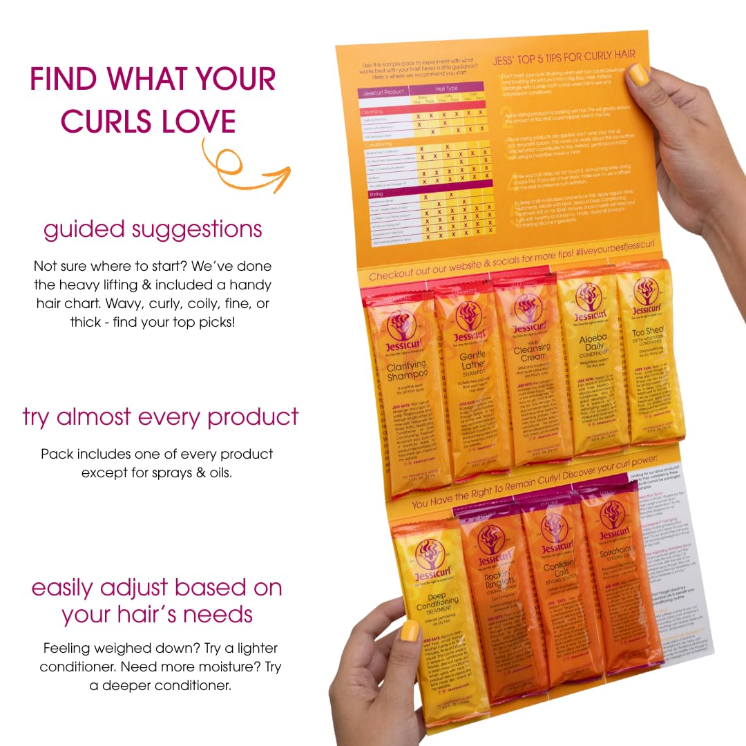Jessicurl, Starter Sample Pack, Most of the Jessicurl line in one Pack, Wavy, Curly, Coily Hair Beauty & Personal Care Jessicurl