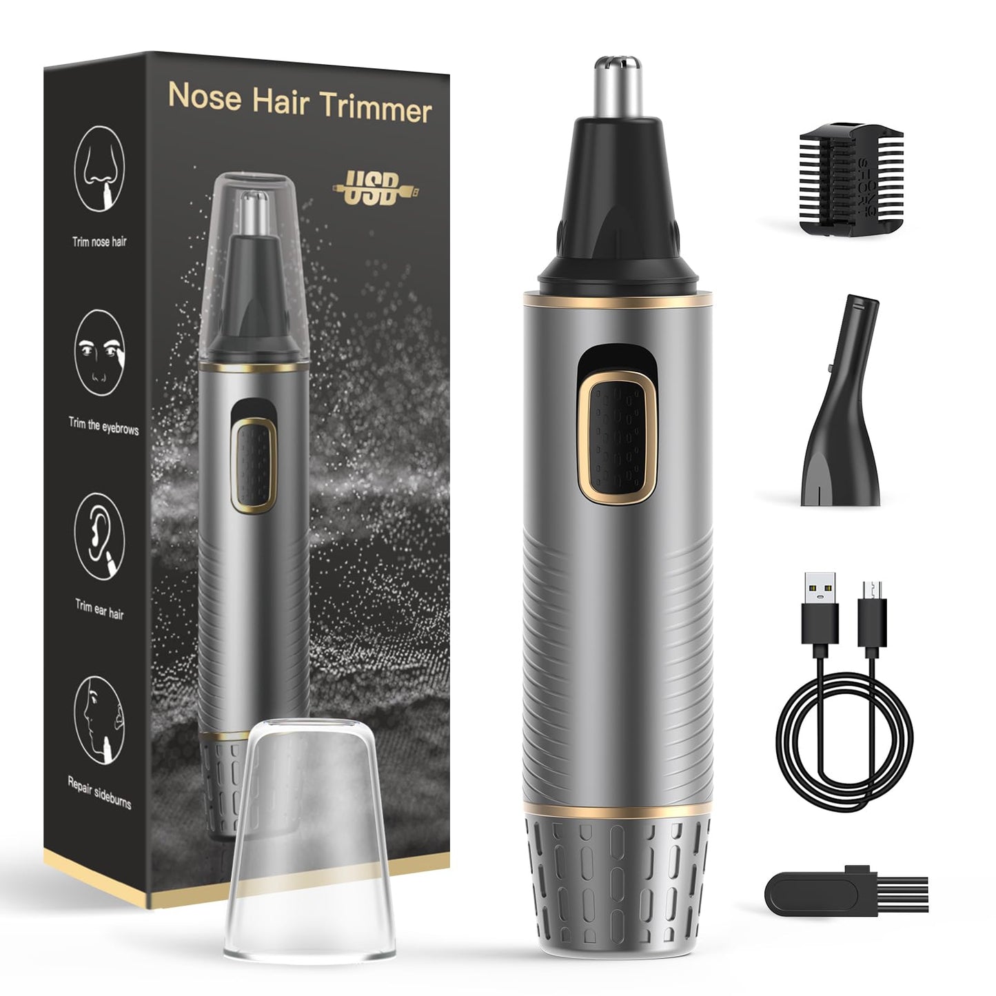 XOOMRSCP Nose Hair Trimmers for Men?Rechargeable Hair Trimmer 2 in 1 Painless Multifunctional Ear and Nose Hair Trimmer with IPX7 Waterproof Dual Edge Beauty and Personal Care XOOMRSCP