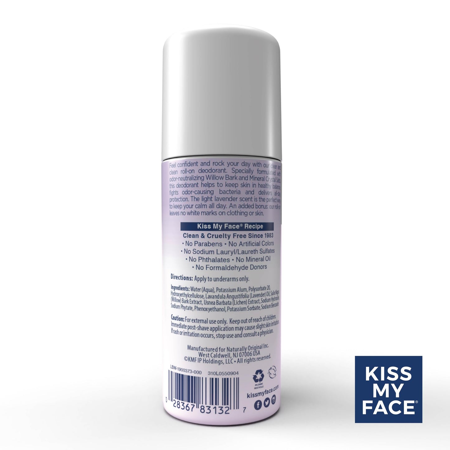 Kiss My Face Liquid Rock Roll-On Deodorant, Lavender - Aluminum Chlorohydrate Free Deodorant For Women And Men - With Added Willow Bark And Mineral Beauty and Personal Care Kiss My Face
