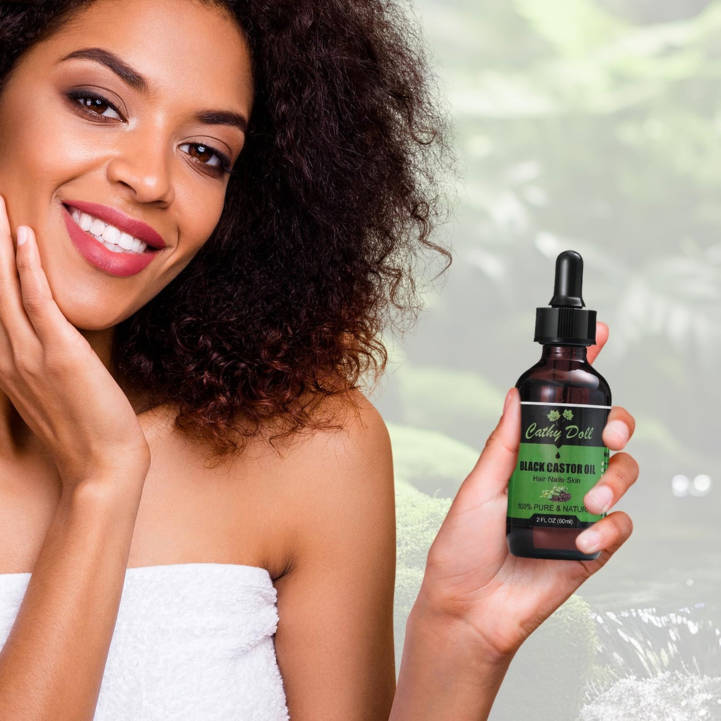 Jamaican Black Castor Oil Organic Cold Pressed Castor Oil For Hair 100% Pure Natural Castor Oil For Eyelashes Eyebrows (2 oz) Beauty & Personal Care Cathy Doll