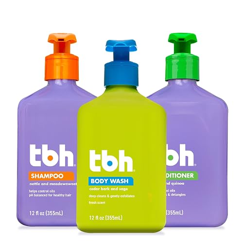 TBH Kids & Teen Hair and Body Care Set - Shampoo, Conditioner & Body Wash with Natural Ingredients - Sulfate & Paraben Free - Gentle for All Hair Beauty & Personal Care TBH