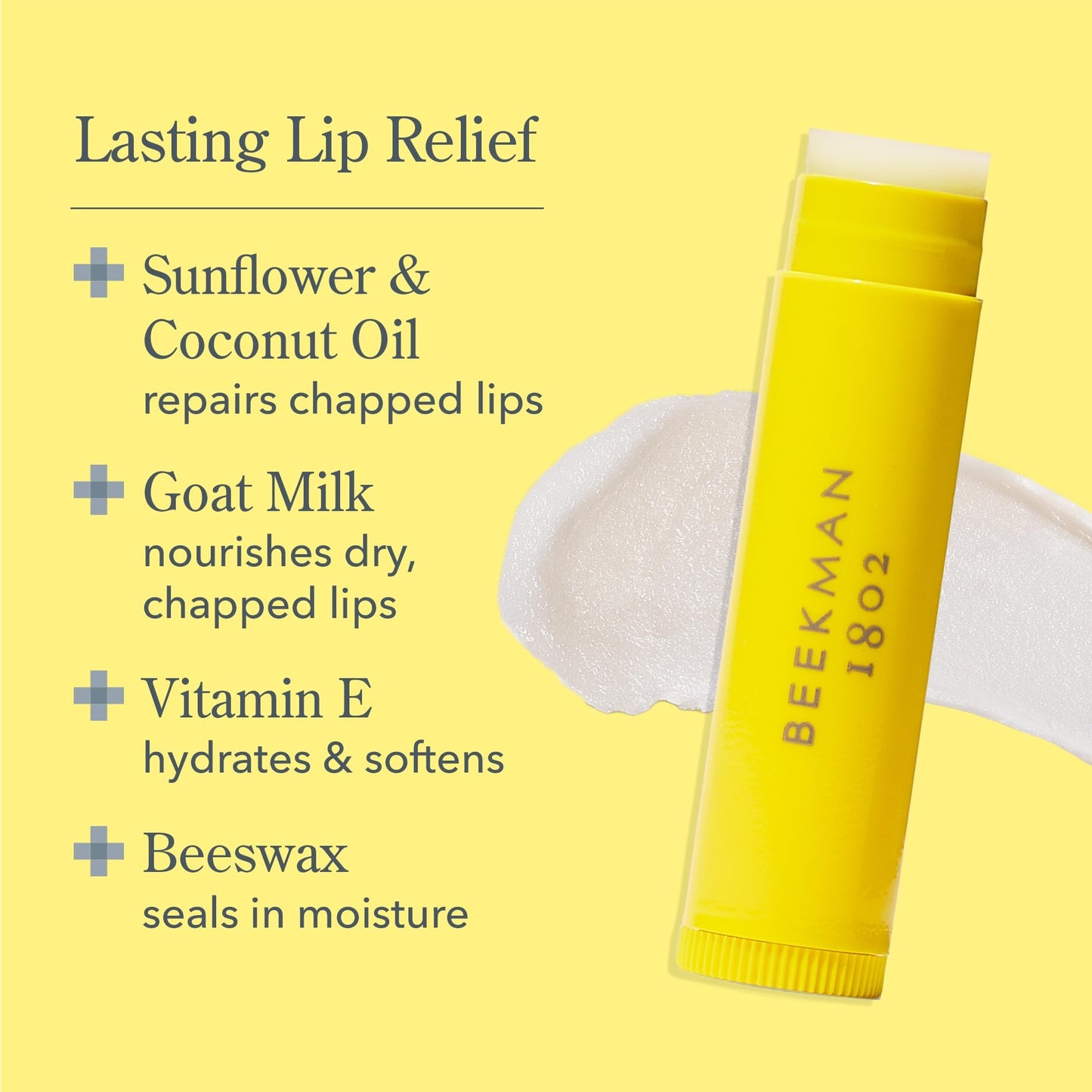 Beekman 1802 Goat Milk Lip Balm - Moisturizing Lip Balm for Dry, Chapped Lips - Sensitive Skin Safe - Lavender - 0.15 oz Beauty and Personal Care Beekman 1802