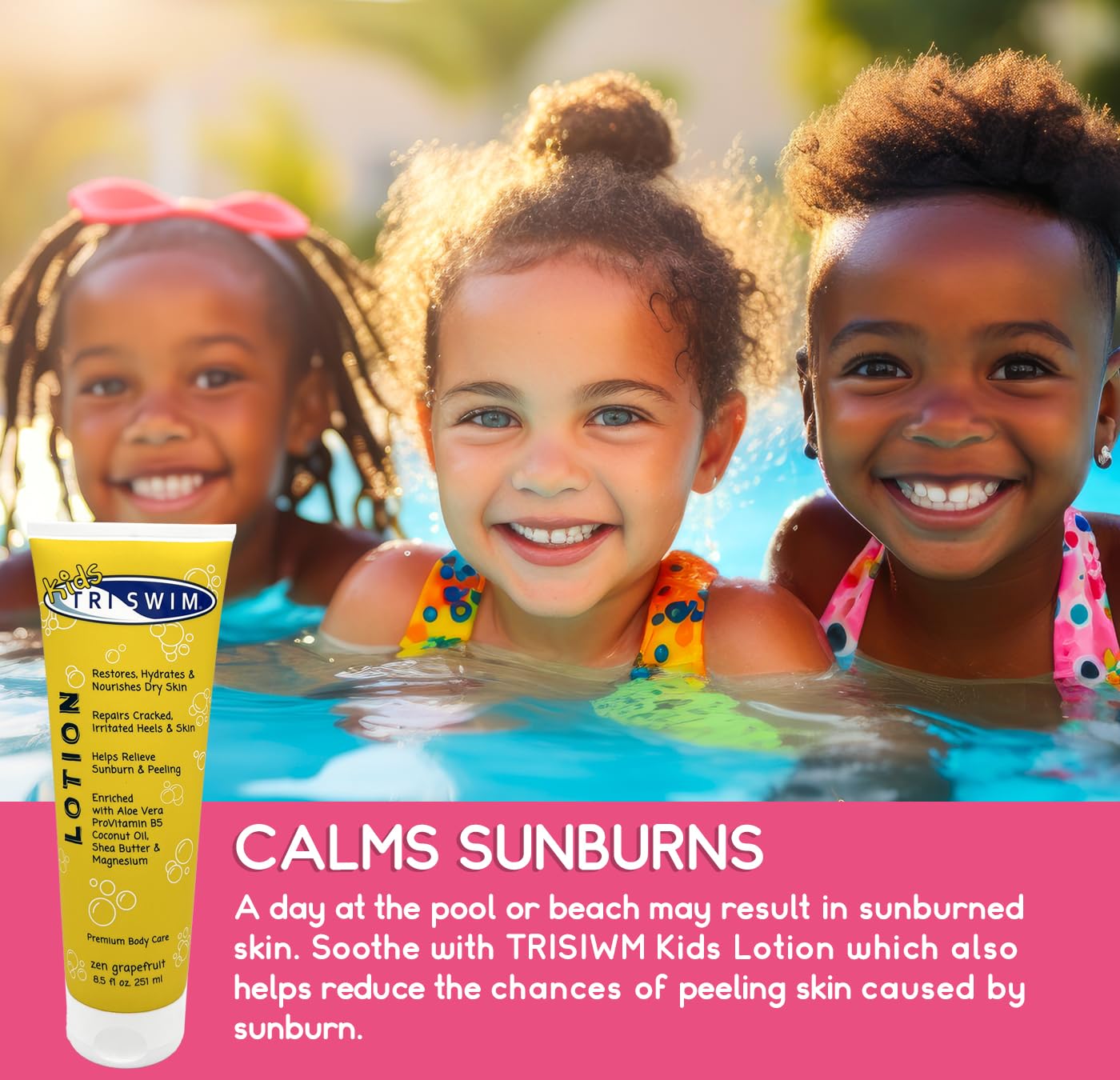 TRISWIM Kids Scented Swim Body Lotion 8.5 fl oz | Skin Hydrating Moisturizer Chlorine Removal with Aloe Vera | Zen Grapefruit Beauty & Personal Care TRISWIM