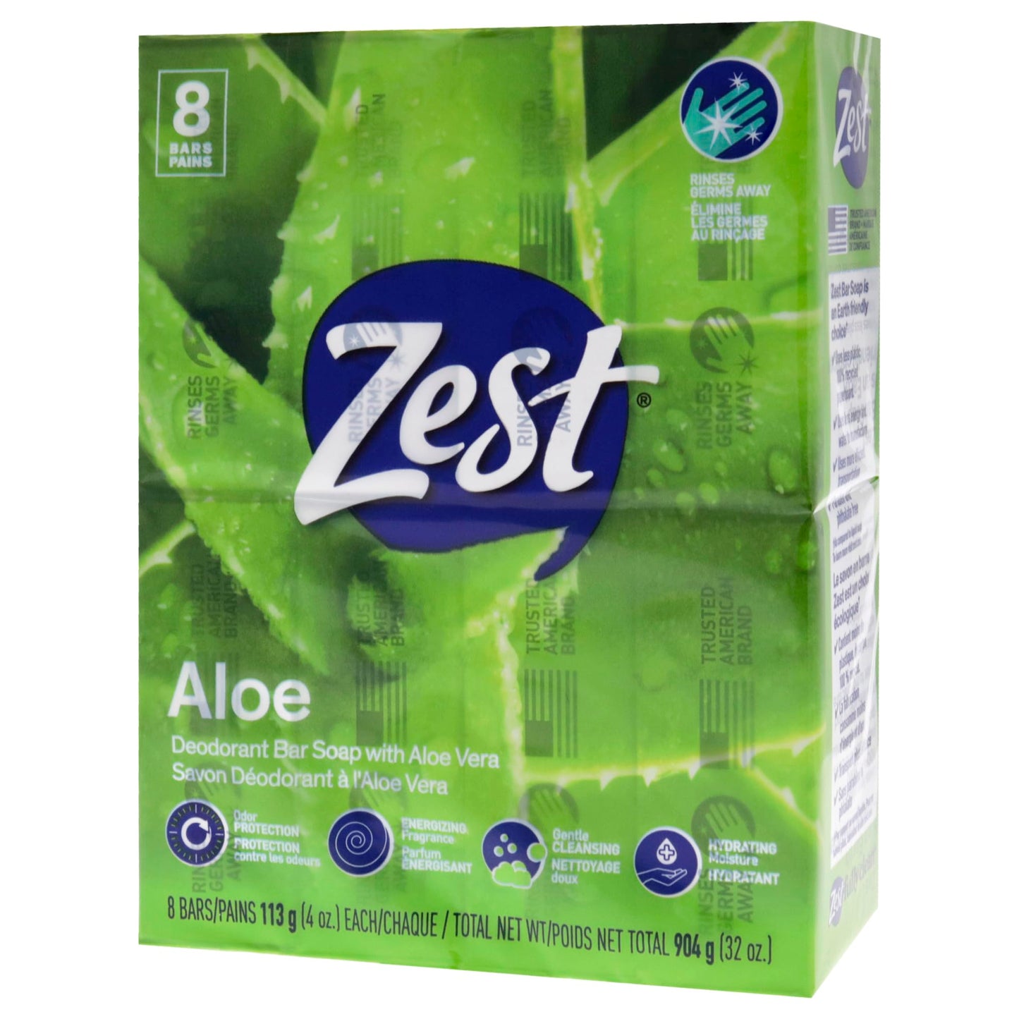 Zest 8-Bar Bath Size Soap, Fresh Aloe, 4 Ounce (Pack of 8) Beauty & Personal Care Zest