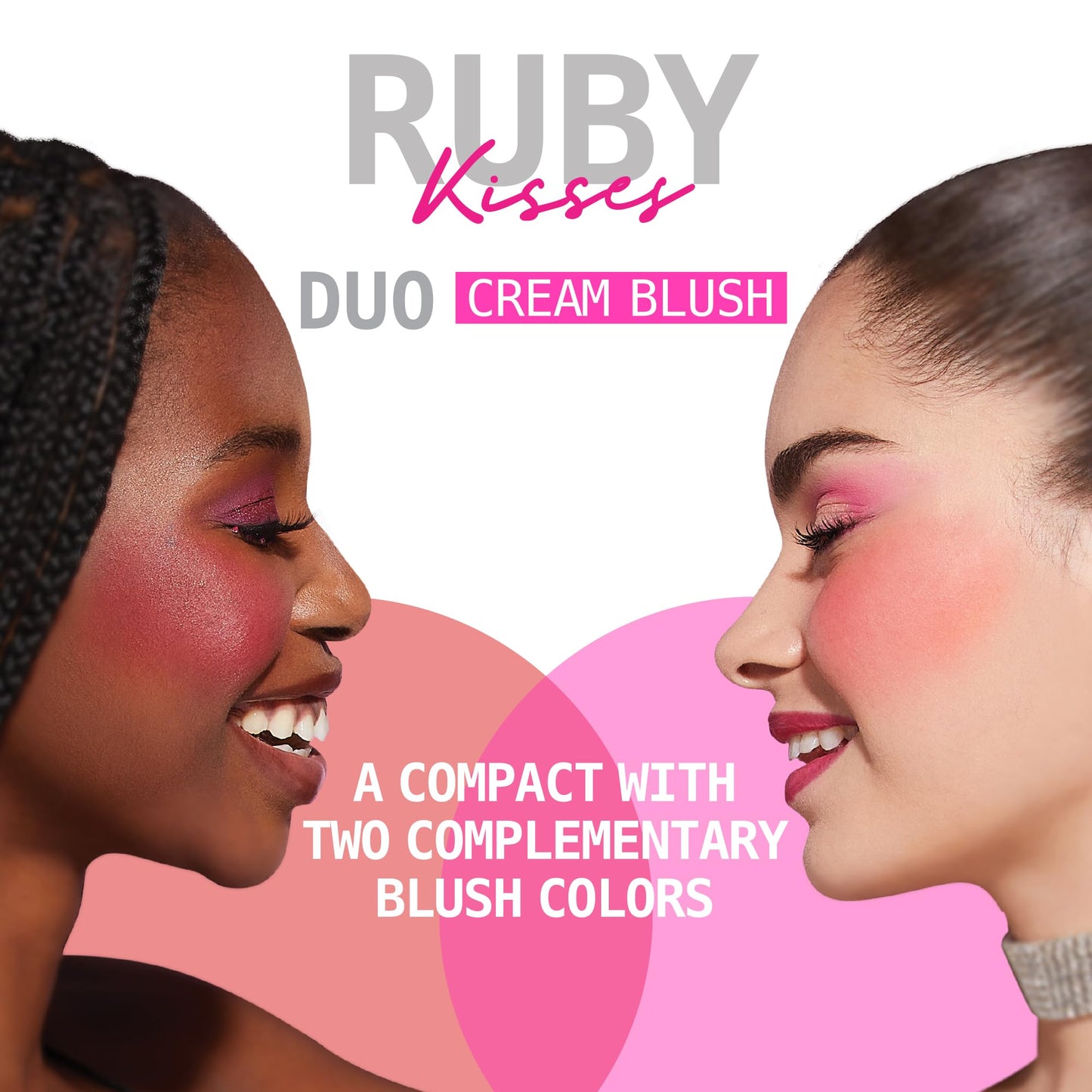 Ruby Kisses Duo Cream Blush, Smooth, Natural-Looking, Long-Lasting Face Makeup Blush for Cheeks, Lips, and Eyes, Buildable and Blendable, Infused Beauty & Personal Care Ruby Kisses