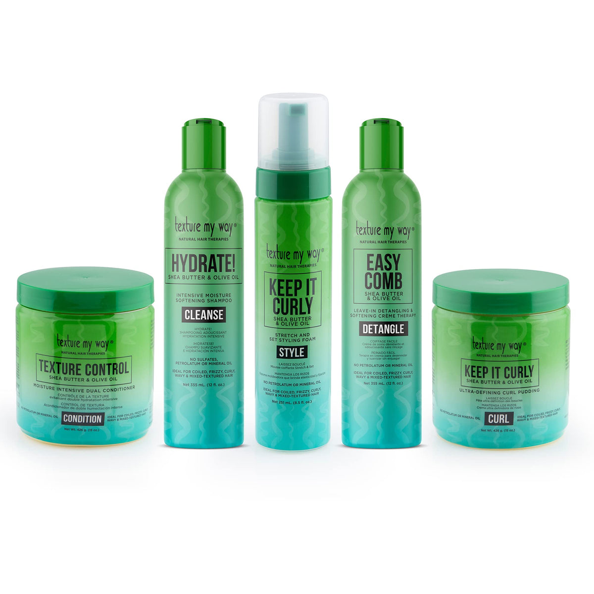 Texture My Way Natural Hair Therapies Texture Control Moisture Intensive Dual Hair Conditioner, Ideal for Coiled, Frizzy, Curly Hair, 15 oz