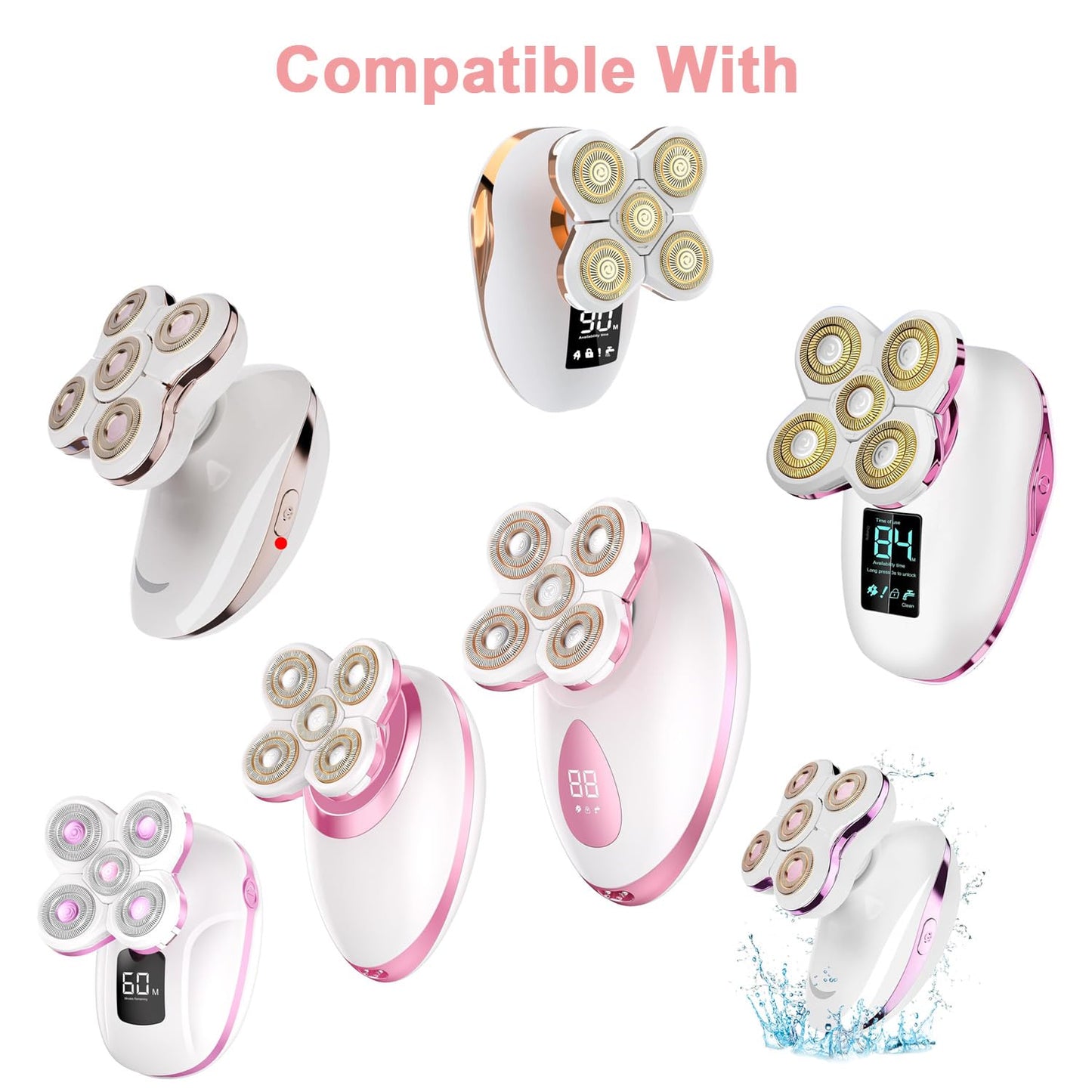 Universa 5 Blades Replacement Heads for Mainstream head shaver brands, Head Shaver Replacement Blades (5 Gold) Beauty and Personal Care FOXSONIC