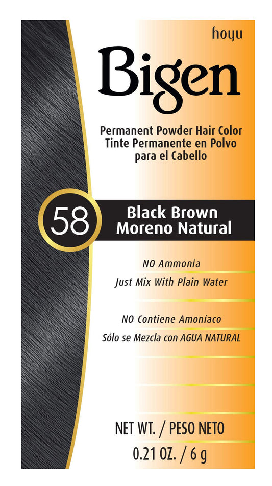 #58 Black Brown Bigen Permanent Powder - 12 Pack Beauty & Personal Care Bigen