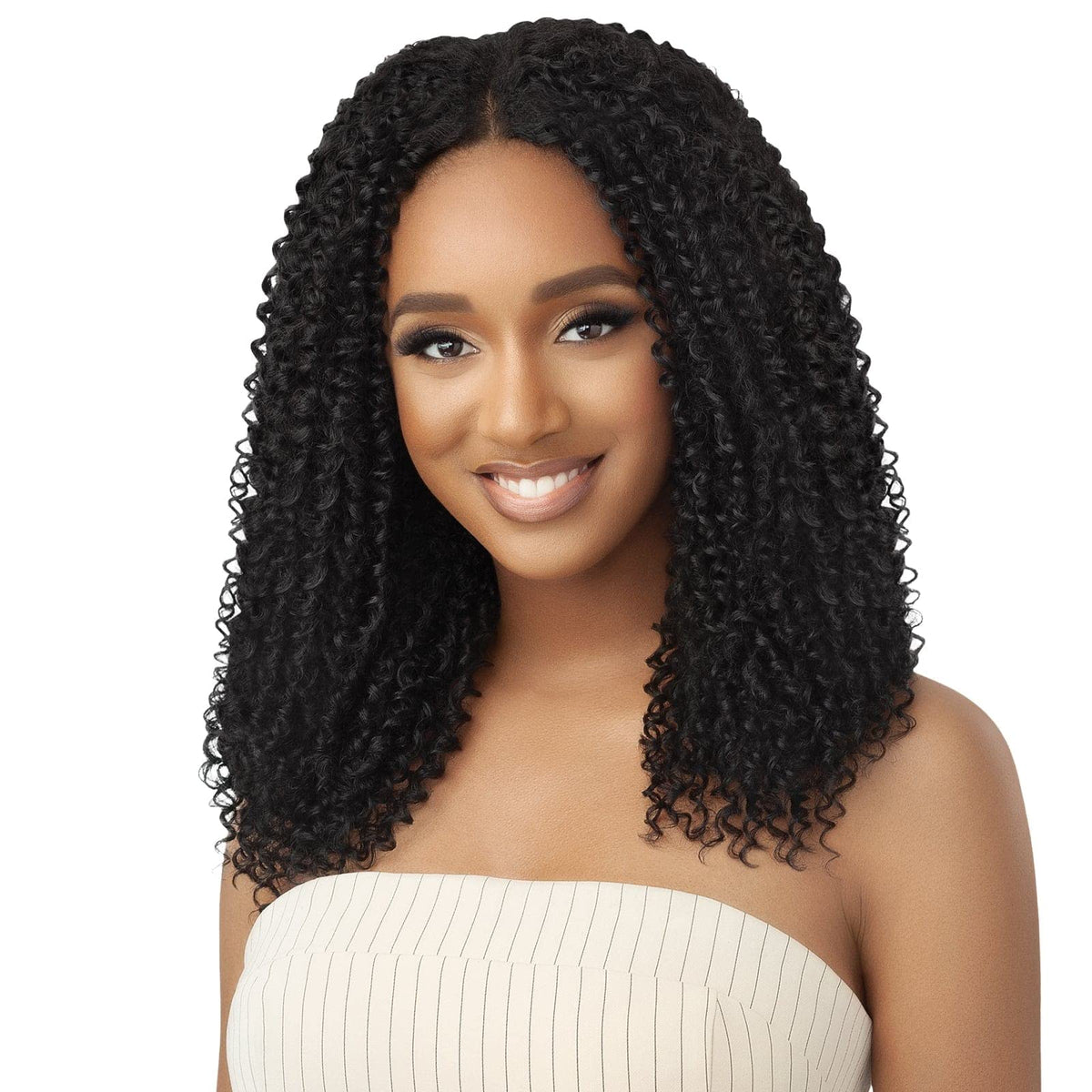Outre Big Beautiful Human Hair Blend U Part Cap Leave Out Wig PASSION COILS 20" (DRCHILAT)