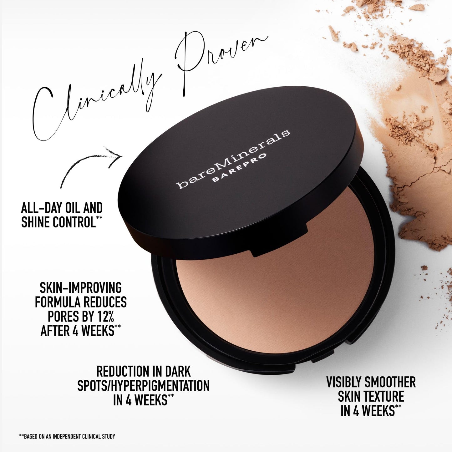 bareMinerals Barepro 24HR Skin-Perfecting Powder Foundation, Matte Pressed Powder Foundation Full Coverage with Plant-Based Squalene, Oil Control Beauty & Personal Care bareMinerals