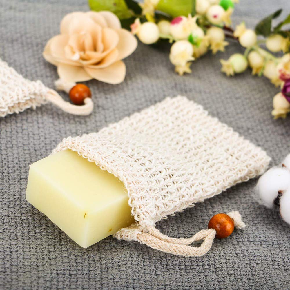 PHOGARY Sisal Soap Saver Bag (5-Pack) Ideal for Exfoliating & Save Soaps, Natural Fiber Soap Bags for Foaming and Drying The Soap, Organic Soap Bag Beauty & Personal Care PHOGARY