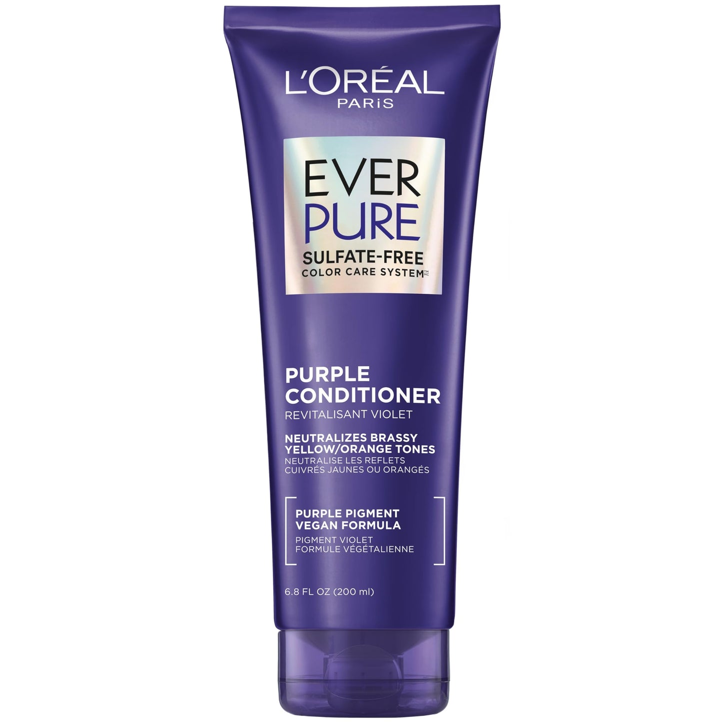 L’Oreal Paris Sulfate Free Brass Toning Purple Conditioner for Blonde, Bleached, Silver, or Brown Highlighted Hair, EverPure, 6.8 Fl Oz (Packaging May Beauty & Personal Care L'Oreal Paris