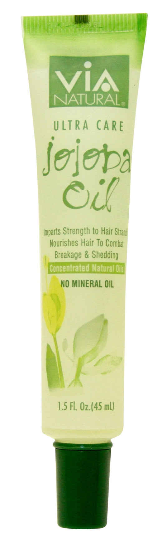 VIA Natural Ultra Care Jojoba Oil Concentrated Natural Oil 1.5oz - Imparts Strength to Hair Strands Nourishes Hair To Combat Breakage & Shedding - 6 Beauty & Personal Care Via Natural