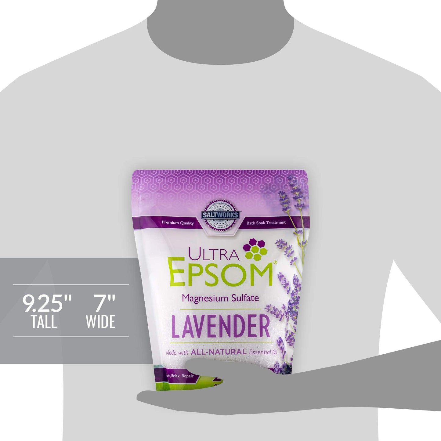 SaltWorks Ultra Epsom Scented Bath Salt, Lavender, 2 Pound Bag Beauty and Personal Care SaltWorks
