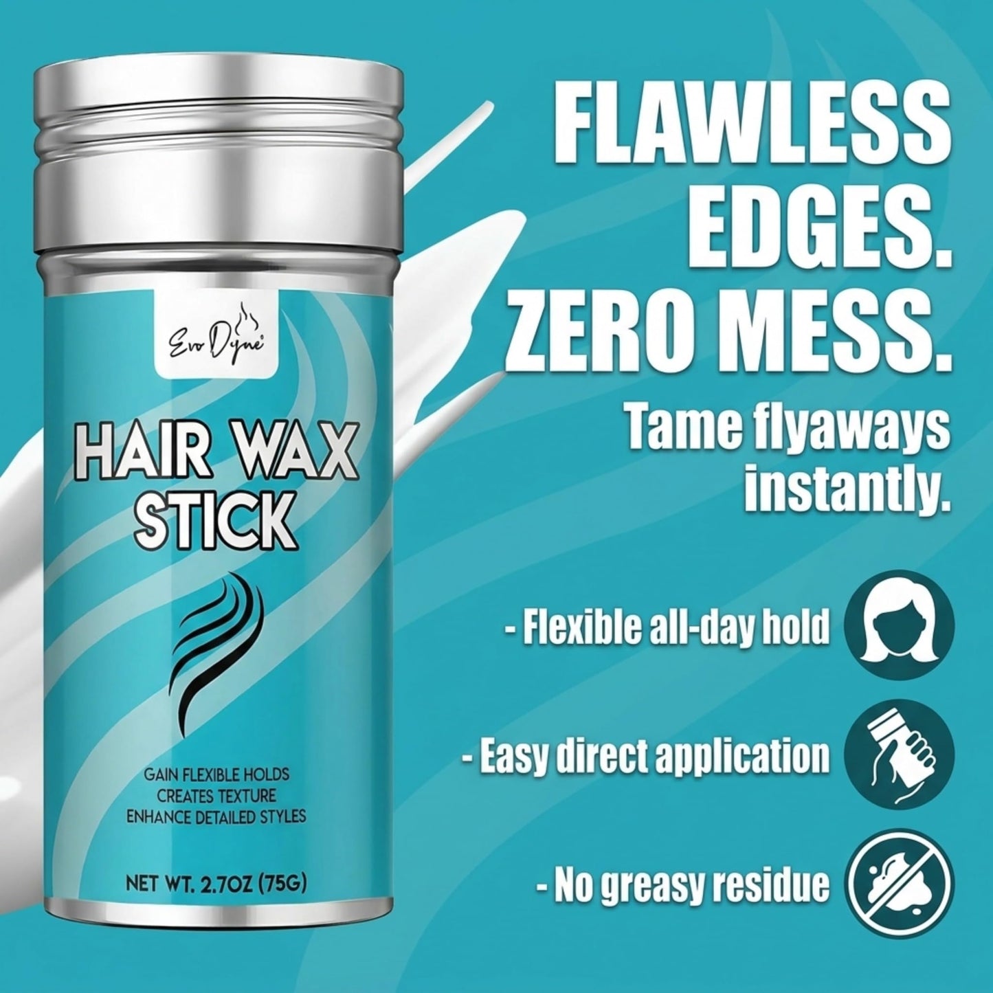 Evo Dyne Hair Wax Stick (2.7 oz) - Wax Stick for Hair Wigs, Create Texture & Gain Flexible Holds with Uni-Sex Formula - Enhanced Detailed Styles Hair Beauty & Personal Care Evo Dyne