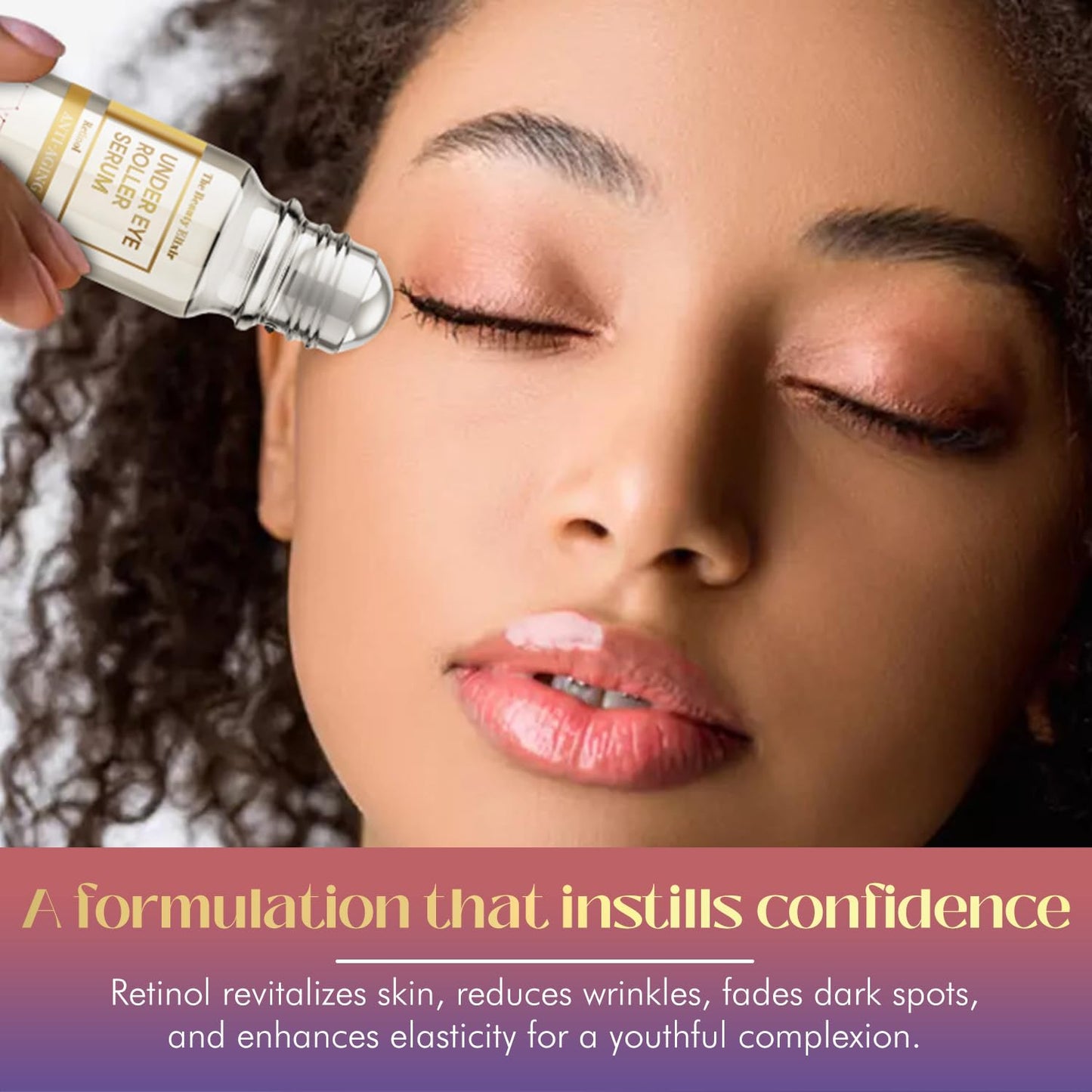 The Beauty Elixir Retinol Eye Roller For Puffy Eyes & Dark Circles - Brightens Under Eyes - Crow's Feet Treatment - Dermatologist Tested, Natural Beauty & Personal Care The Beauty Elixir